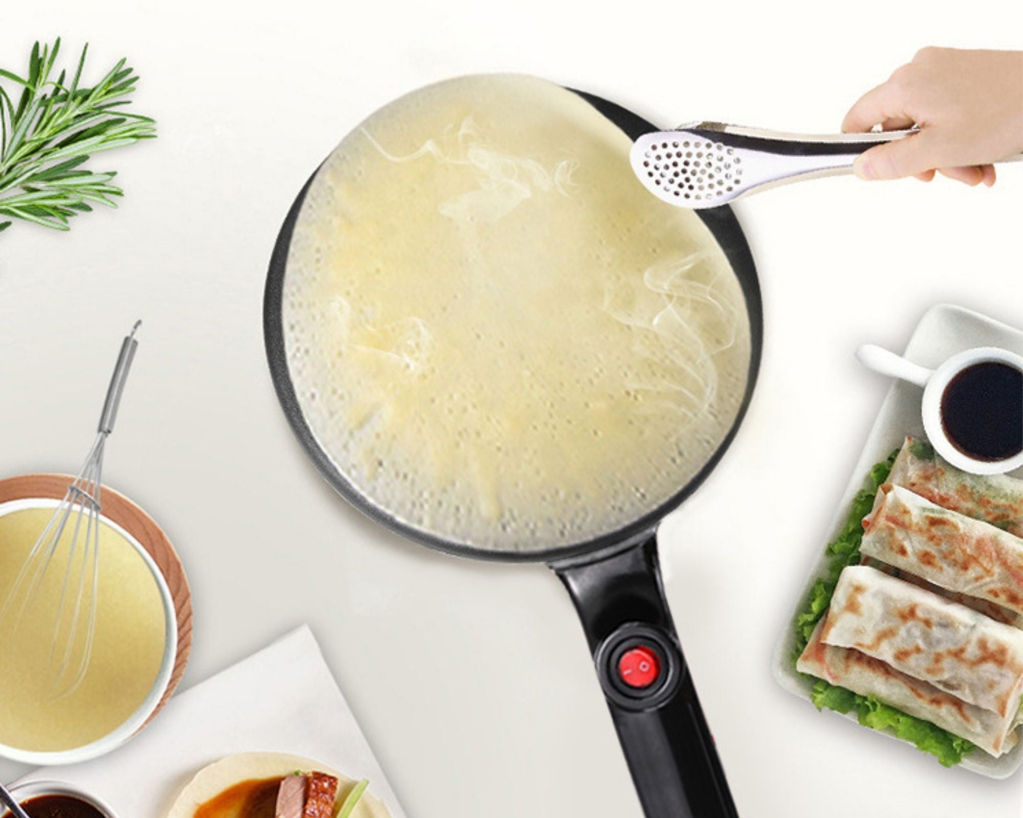 Crepix - Macchina per crepes elettrica (+ 1 ciotola per pancake e 1 frusta GRATUITI)